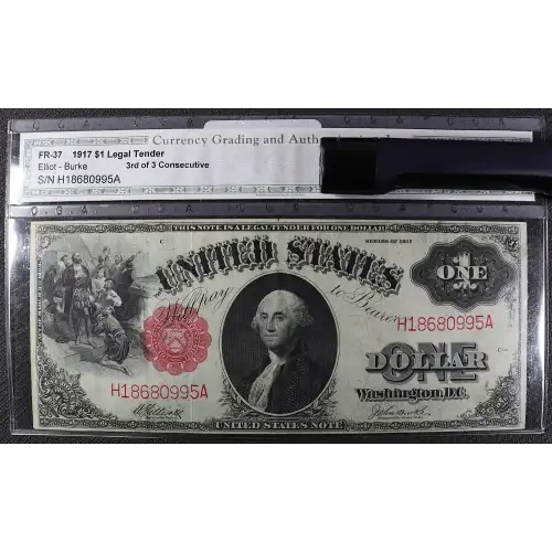 $1 1917 Small Red, scalloped Legal Tender Issues 37
