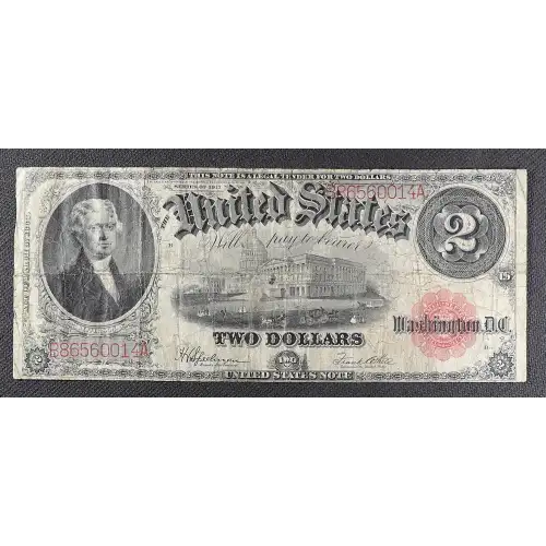 $2  Small Red, scalloped Legal Tender Issues 60