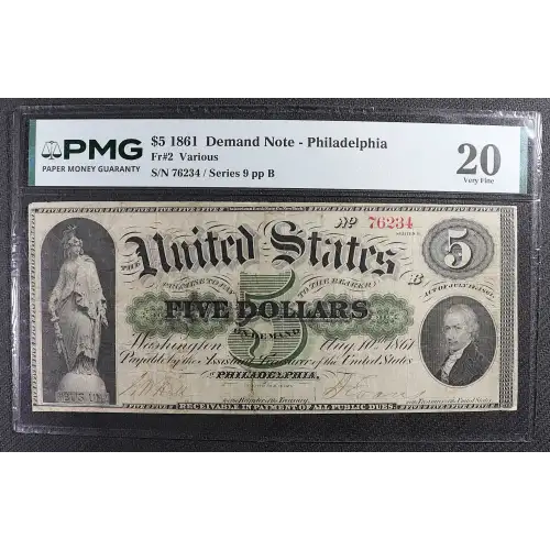 $5   Legal Size Notes The Demand Notes of 1861 2