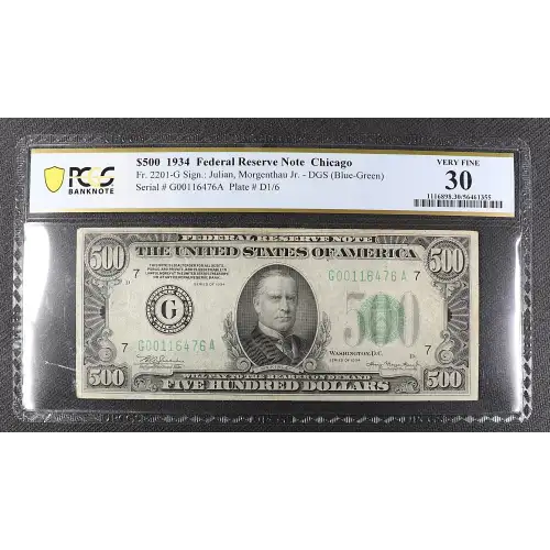 $500 1934  High Denomination Notes 2201-G