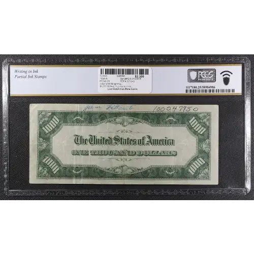 $1,000 1934-A.  High Denomination Notes 2212-G