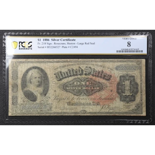 $1 1886 Large Red Silver Certificates 218 (2)