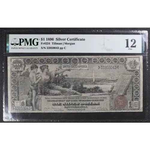 $1 1896 Small Red with rays Silver Certificates 224