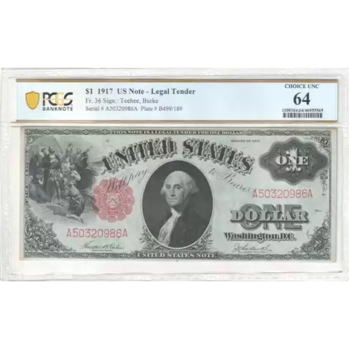 $1 1917 Small Red, scalloped Legal Tender Issues 36 (2)