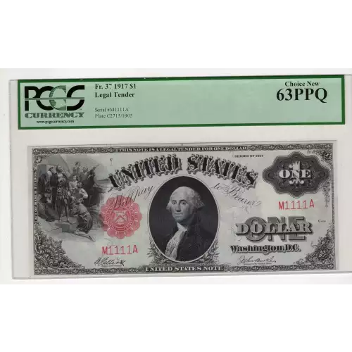 $1 1917 Small Red, scalloped Legal Tender Issues 37