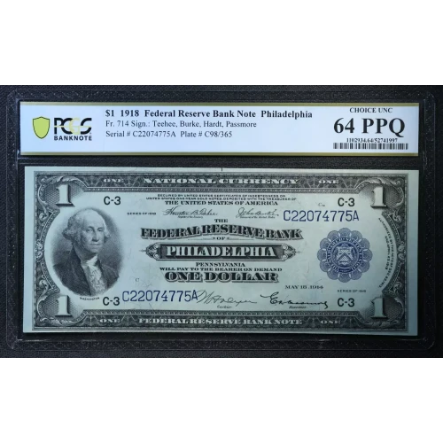 $1 1918  Federal Reserve Bank Notes 714