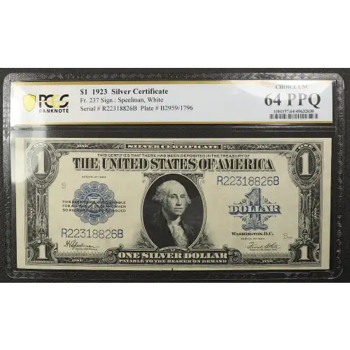 $1 1923 Blue Silver Certificates 237