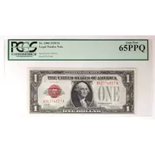 $1 1928 Red Seal Small Legal Tender Notes 1500