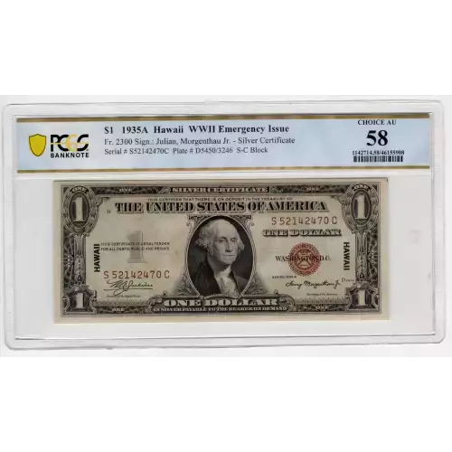 $1 1935-A brown seal Emergency Notes Issued During WW2 2300 (2)