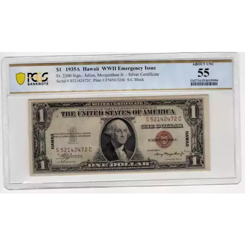 $1 1935-A brown seal Emergency Notes Issued During WW2 2300 (2)