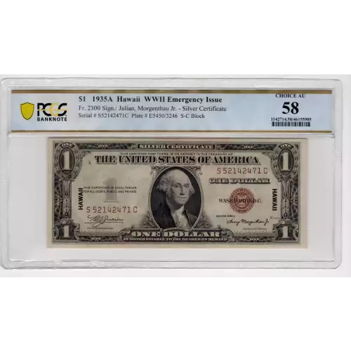 $1 1935-A brown seal Emergency Notes Issued During WW2 2300