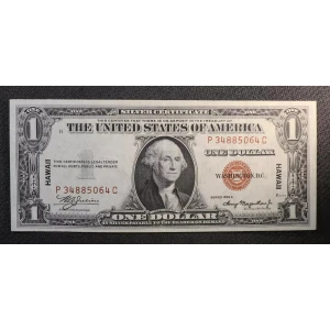 $1 1935-A brown seal Emergency Notes Issued During WW2 2300 (2)