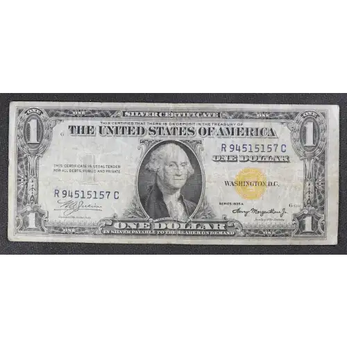$1 1935-A yellow seal Emergency Notes Issued During WW2 2306 (3)