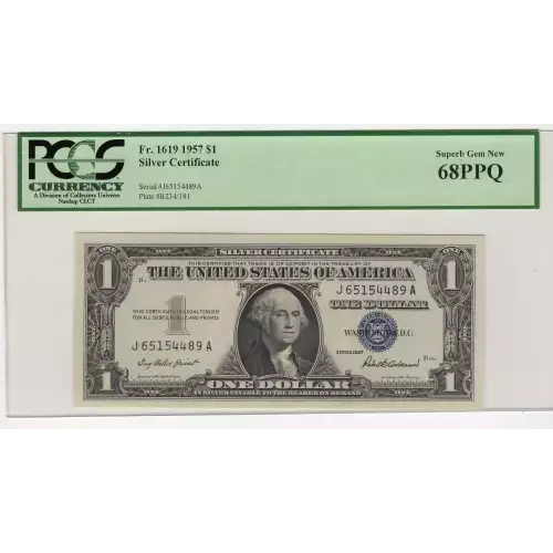 $1 1957 blue seal. Small Silver Certificates 1619