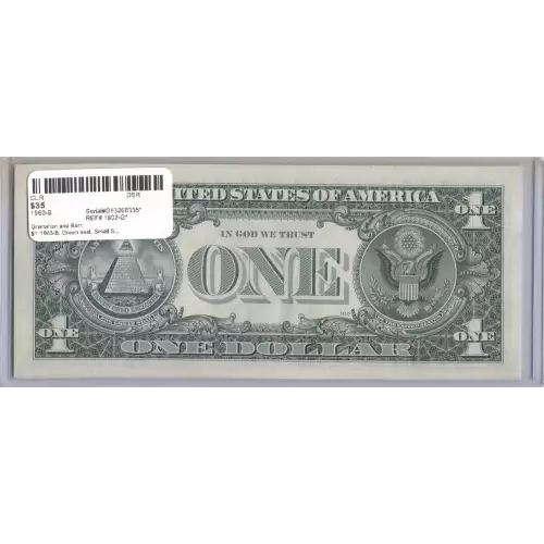 $1 1963-B. Green seal. Small Size $1 Federal Reserve Notes 1902-G* (2)