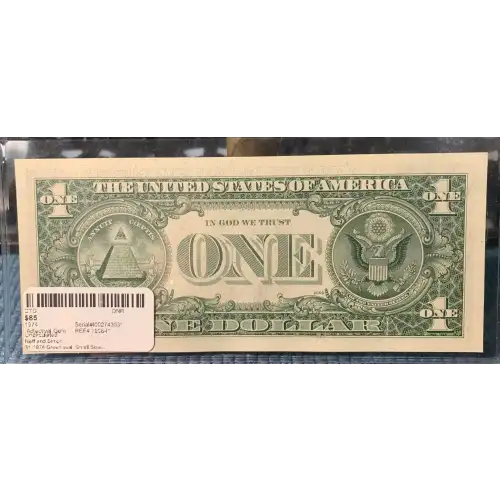 $1 1974 Green seal. Small Size $1 Federal Reserve Notes 1908-I* (2)