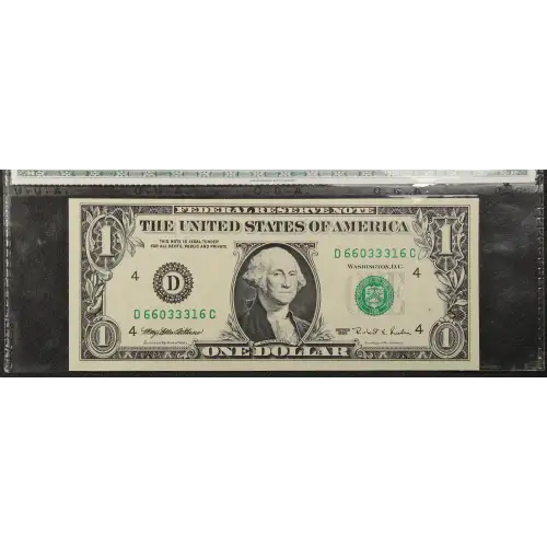 $1 1995 Green seal. Small Size $1 Federal Reserve Notes 1923-D