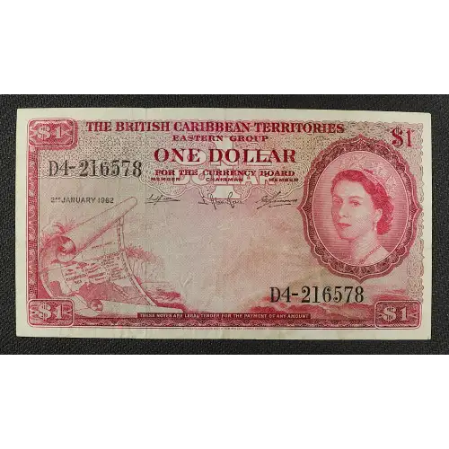 1 Dollar 1953-1964, 1953 Issue c. 2.1.1958-2.1.1964 British Caribbean Territories 7 (3)