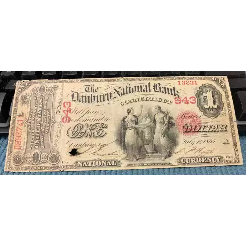 $1 Original Red with rays, blue serial no. First Charter Period 380 (2)