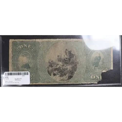 $1 original Red with rays, red serial no., with bank character no. First Charter Period 382a