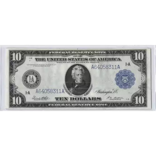 $10 1914 Red Seal Federal Reserve Notes 907A
