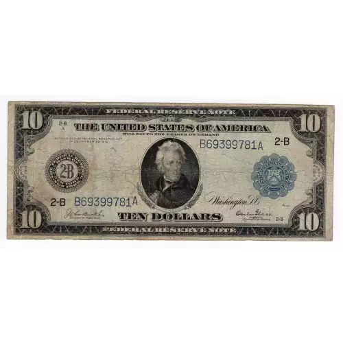 $10 1914 Red Seal Federal Reserve Notes 909