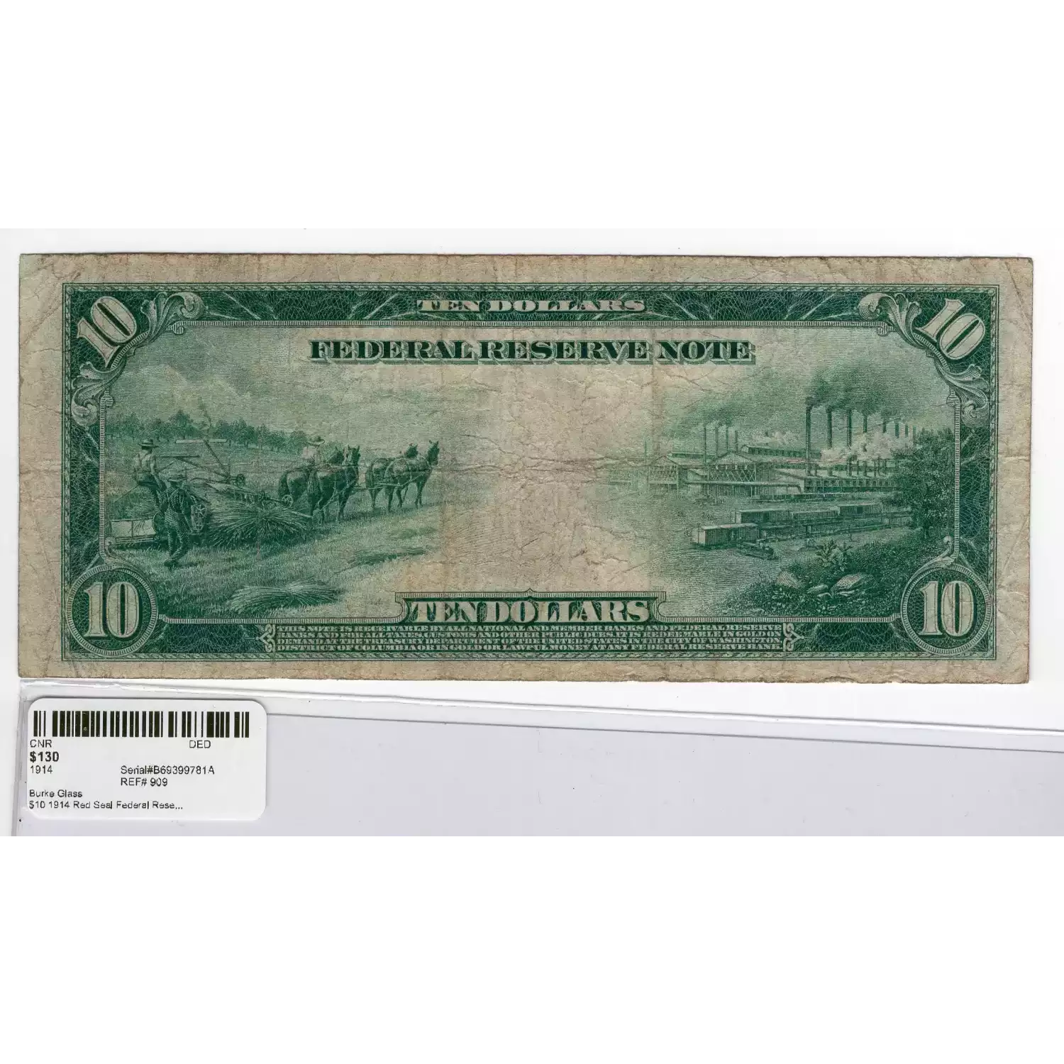 $10 1914 Red Seal Federal Reserve Notes 909 (2)