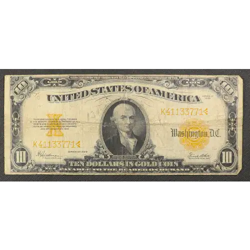 $10 1922 Gold Gold Certificates 1173 (2)