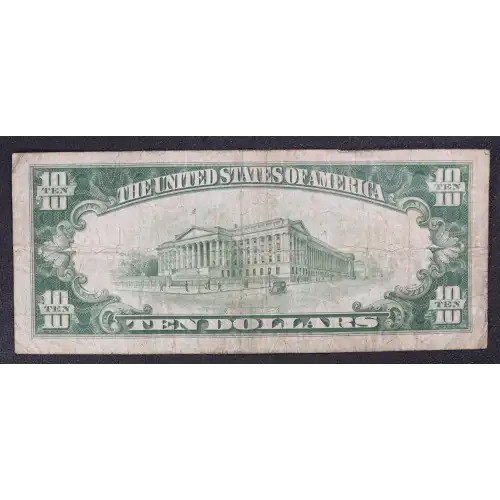$10 1928-C. Exists with both light and dark Green seals Small Size $10 Federal Reserve Notes 2003-G