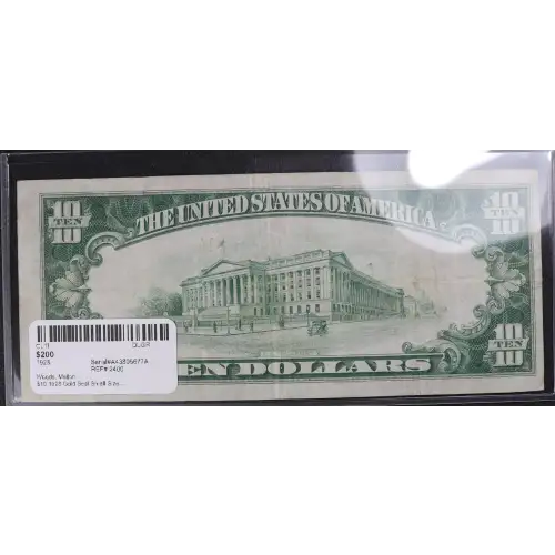 $10 1928 Gold Seal Small Size Gold Certificates 2400