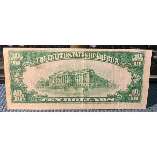 $10 1929 brown seal Small Federal Reserve Bank Notes 1860-I (2)