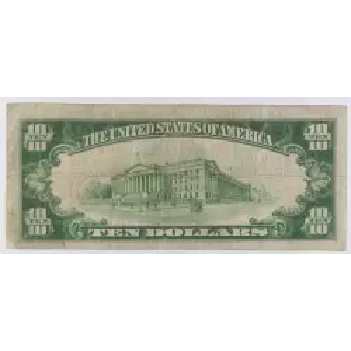 $10 1929 small brown seal. Small National Bank Notes 1801-1 (2)