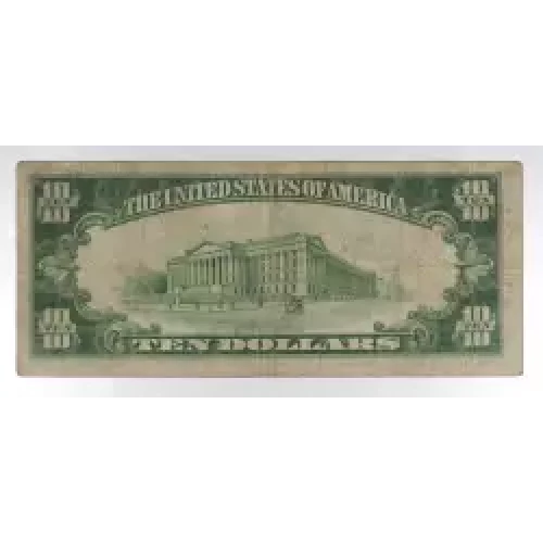 $10 1929 small brown seal. Small National Bank Notes 1801-1