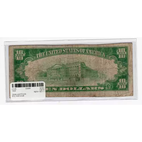 $10 1929 small brown seal. Small National Bank Notes 1801-1 (3)