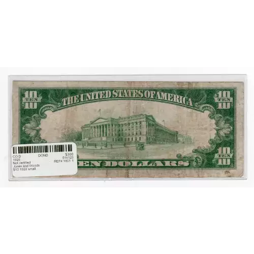 $10 1929 small brown seal. Small National Bank Notes 1801-1 (3)