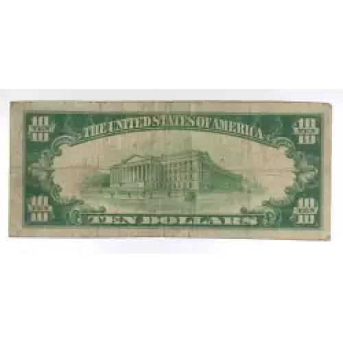 $10 1929 small brown seal. Small National Bank Notes 1801-1