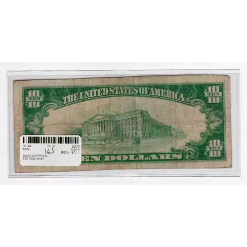 $10 1929 small brown seal. Small National Bank Notes 1801-1 (3)