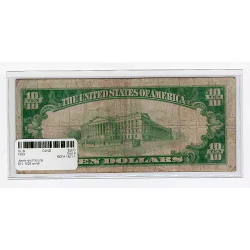 $10 1929 small brown seal. Small National Bank Notes 1801-1 (3)