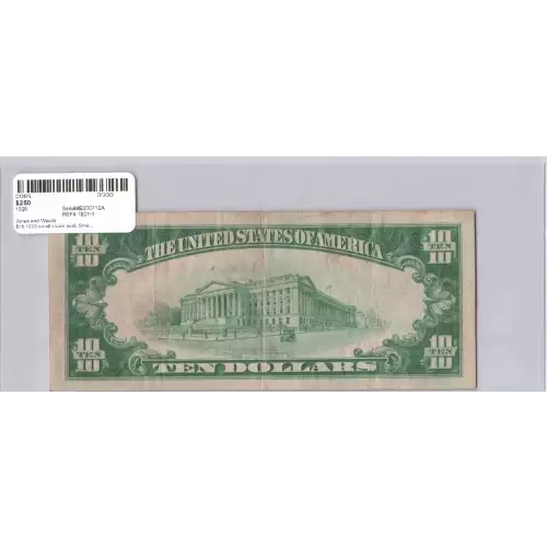 $10 1929 small brown seal. Small National Bank Notes 1801-1