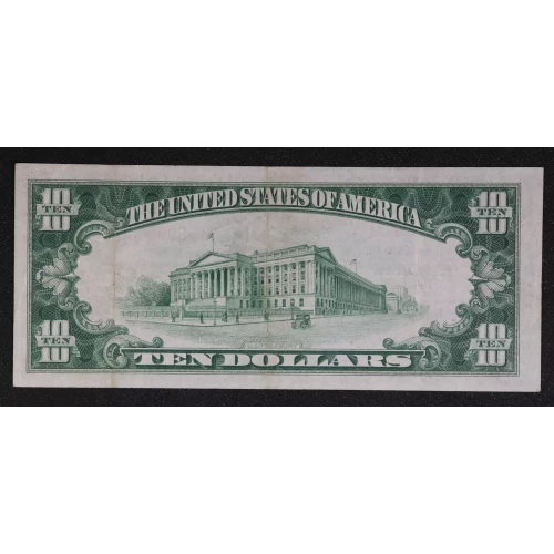 $10 1929 small brown seal. Small National Bank Notes 1801-1 (3)