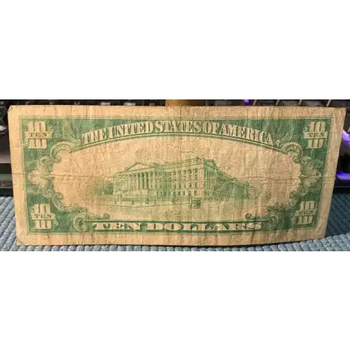$10 1929 small brown seal. Small National Bank Notes 1801-1 (2)