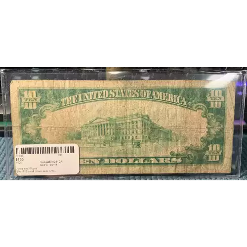 $10 1929 small brown seal. Small National Bank Notes 1801-1 (3)