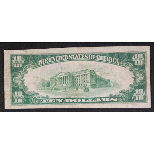 $10 1929 small brown seal. Small National Bank Notes 1801-1 (3)