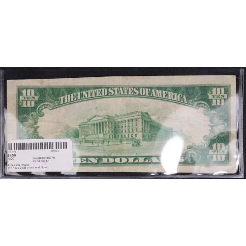 $10 1929 small brown seal. Small National Bank Notes 1801-1 (2)
