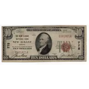 $10 1929 small brown seal. Small National Bank Notes 1801-1