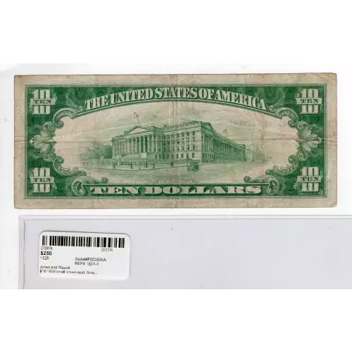 $10 1929 small brown seal. Small National Bank Notes 1801-1 (2)