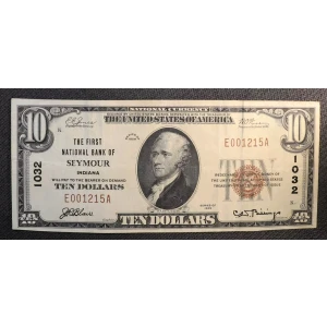 $10 1929 small brown seal. Small National Bank Notes 1801-1