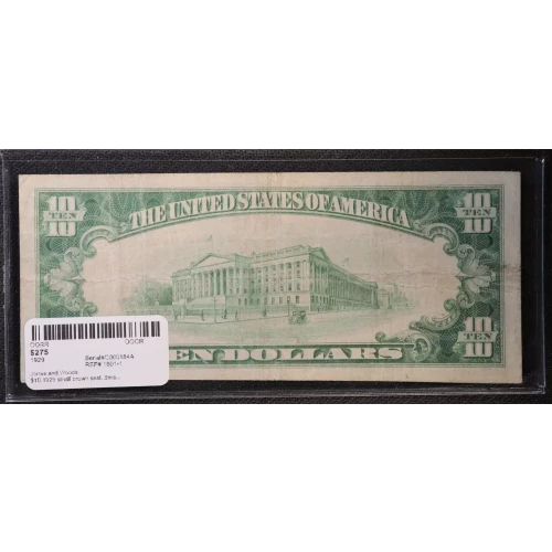 $10 1929 small brown seal. Small National Bank Notes 1801-1 (3)