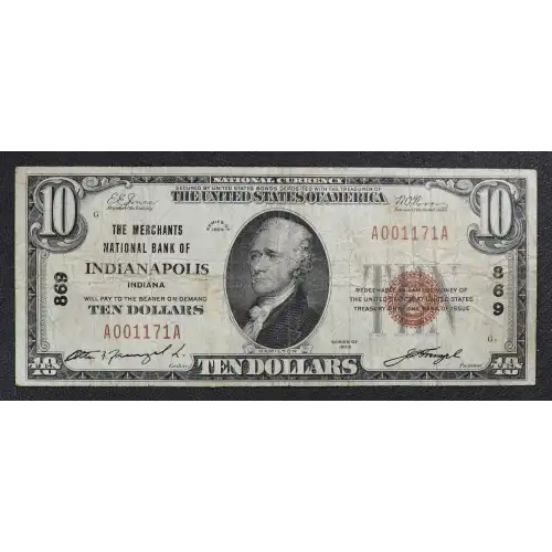 $10 1929 small brown seal. Small National Bank Notes 1801-1 (3)