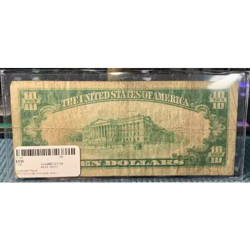 $10 1929 small brown seal. Small National Bank Notes 1801-1 (3)